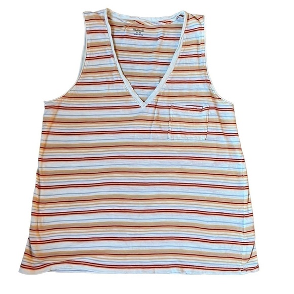 MADEWELL women’s striped sleeveless top size medium - Picture 1 of 3